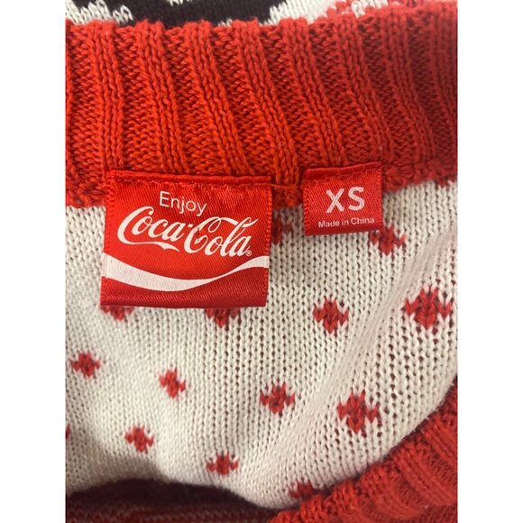 Coca-Cola Polar Bear Ugly Christmas Sweater XS Red/White Coca-Cola Logo - Picture 9 of 11